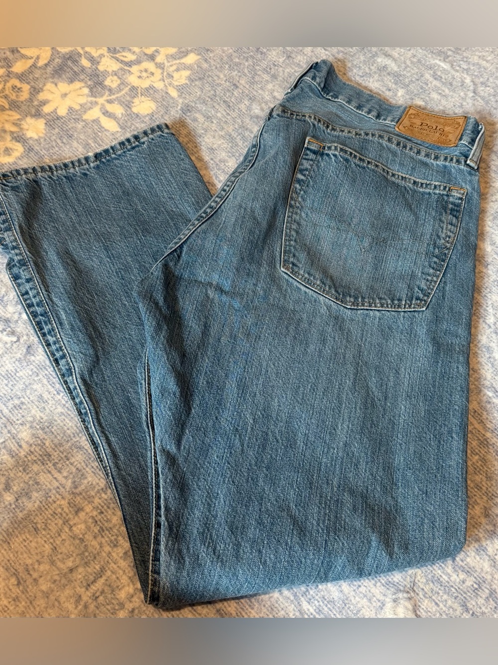 Ralph Lauren Straight-Leg Denim Jeans in Medium Blue